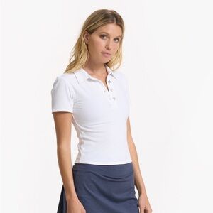 Vuori Pose Fitted Polo White XS Like New!